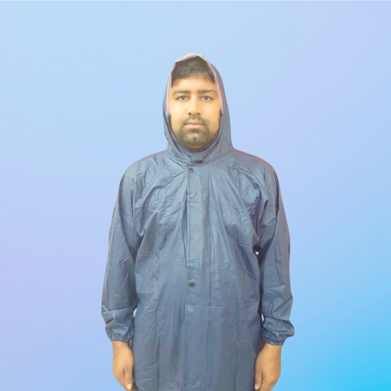 China One Part Rubber Raincoat (Model-140) Navy Blue Couler - Image 5
