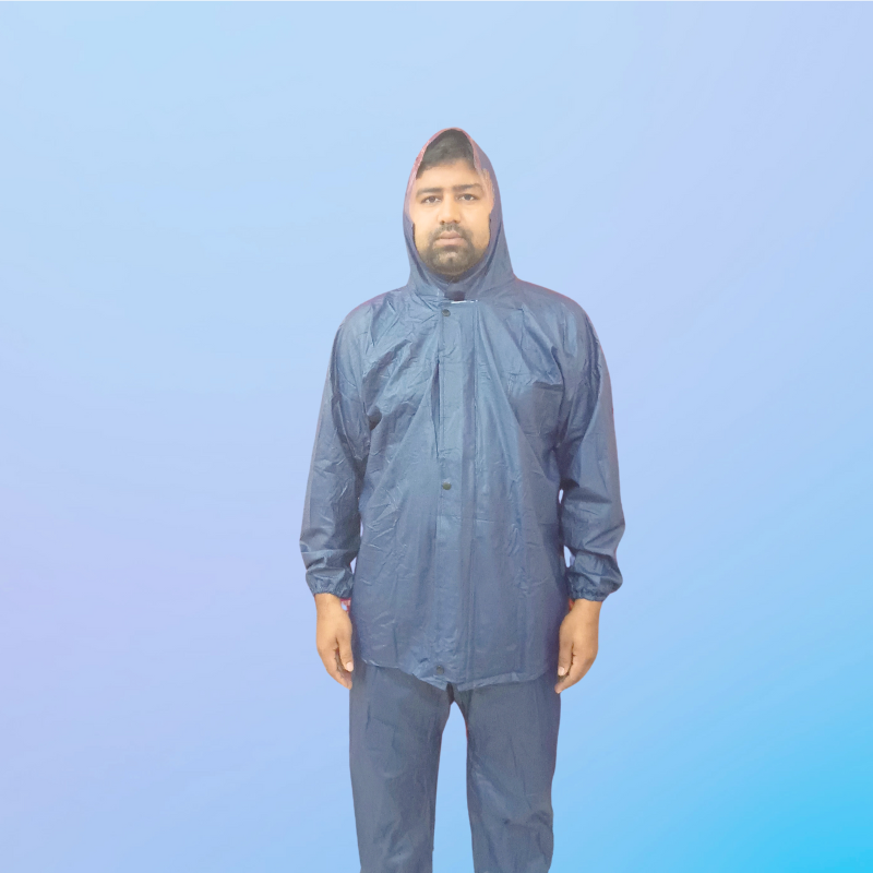 China One Part Rubber Raincoat (Model-140) Navy Blue Couler - Image 3
