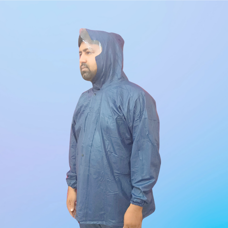 China One Part Rubber Raincoat (Model-140) Navy Blue Couler - Image 4