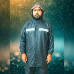 China High Quality One Side Rubber Raincoat (Model -170) Navy Blue Couler