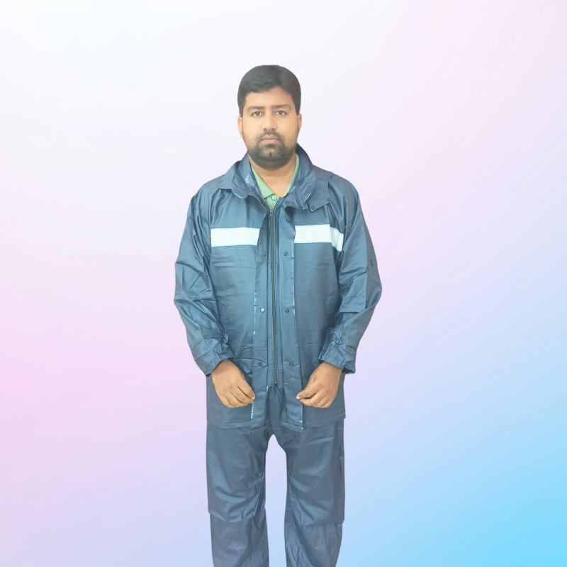 China High Quality Raincoat (Model -210) Navy Blue Couler - Image 3