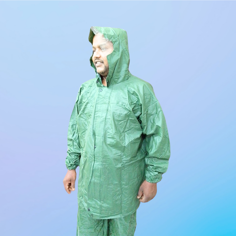 China 1 Part Rubber Raincoat (Model- 140) Parrott Green - Image 3